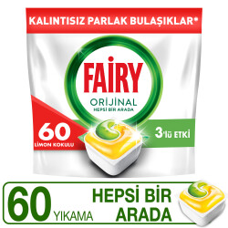 Fairy Hepsi Bir Arada Bulaşık Makinesi Deterjanı Kapsülü/Tableti 60 Yıkama Limon Kokulu - 1