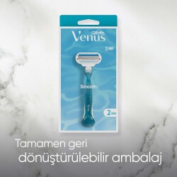 Gillette Venus Smooth Kadın Tıraş Makinesi + 3 Adet Yedek Tıraş Bıçağı - 8