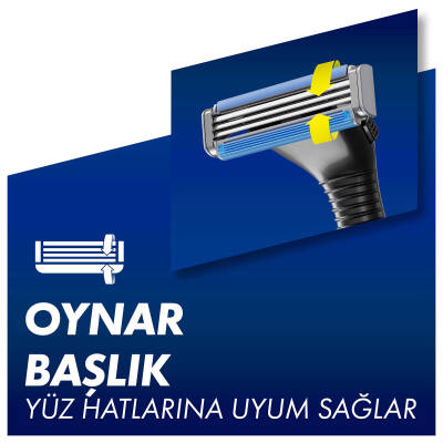 Sensor3 Kırmızı Tıraş Makinesi + 5 Yedek Tıraş Bıçağı - 5