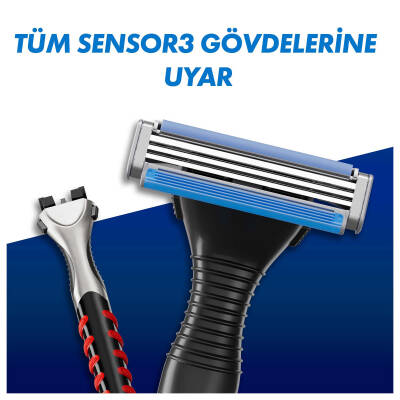 Sensor3 Kırmızı Tıraş Makinesi + 5 Yedek Tıraş Bıçağı - 6