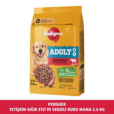 Pedigree Yetişkin Sığır Etli Ve Sebzeli Kuru Mama 2.6 Kg - 1