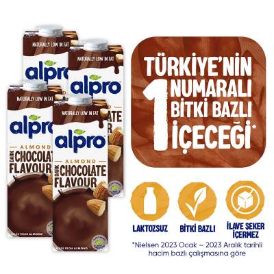 Alpro Bitter Çikolata Badem İçeceği 4X1 Lt - 2