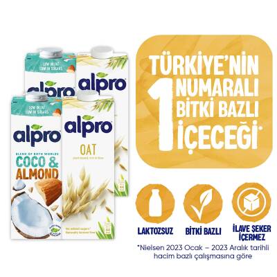 Alpro Hindistan Cevizi Badem & Yulaf Sütü 4'Lü Mix - 1