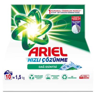 Ariel Dağ Esintisi 1,5 Kg AquaPudra Toz Çamaşır Deterjanı - 3