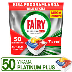 Fairy Platinum Plus Bulaşık Makinesi Deterjanı Kapsülü/Tableti 50 Yıkama Limon Kokulu - 1