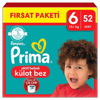 Prima Külot Bebek Bezi 6 Numara 52'Li 15+ Kg Fırsat Paketi - 1