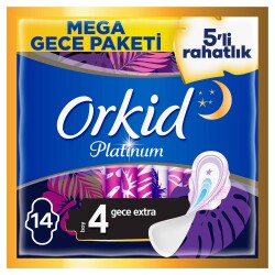 Orkid Platinum Süper Ekonomik Gece Extra - 4 Beden 14 Ped - 1