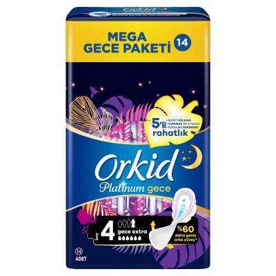 Orkid Platinum Süper Ekonomik Gece Extra - 4 Beden 14 Ped - 2