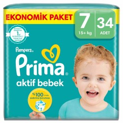 Prima Bebek Bezi Aktif Bebek 7 Beden 34 Adet Xx Large Fırsat Paketi - 1