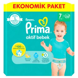 Prima Bebek Bezi Aktif Bebek 7 Beden 34 Adet Xx Large Fırsat Paketi - 2