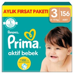 Prima Aktif Bebek, Bebek Bezi 3 Numara, 156 Adet - 1