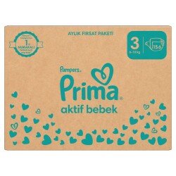 Prima Aktif Bebek, Bebek Bezi 3 Numara, 156 Adet - 2