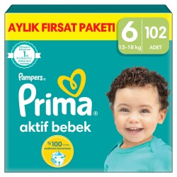 Prima Aktif Bebek, Bebek Bezi 6 Numara, 102 Adet - 1