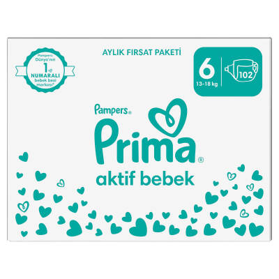 Prima Aktif Bebek, Bebek Bezi 6 Numara, 102 Adet - 2