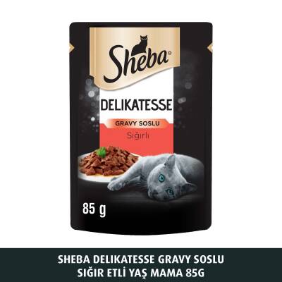 Sheba Delikatesse Gravy Soslu Sığır Etli Yaş Mama 85G - 1