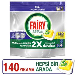 Fairy Proffesional Hepsi Bir Arada Bulaşik Makinesi Deterjani Limon Kokulu Kapsül 140 Yikama - 1