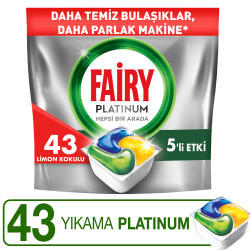 Fairy Platinum Bulaşık Makinesi Deterjanı Kapsülü/Tableti 43 Yıkama Limon Kokulu - 1