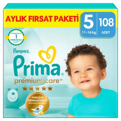 Prima Bebek Bezi Premium Care 5 Numara 108 Adet Aylık Fırsat Paketi - 2