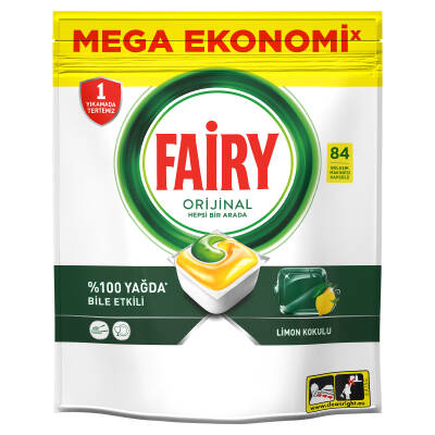 Fairy Hepsi Bir Arada Bulaşık Makinesi Deterjanı Kapsülü/Tableti 84 Yıkama Limon Kokulu - 4