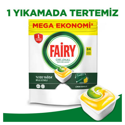 Fairy Hepsi Bir Arada Bulaşık Makinesi Deterjanı Kapsülü/Tableti 84 Yıkama Limon Kokulu - 10