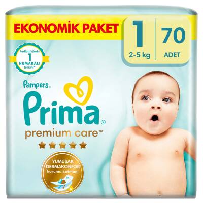 Prima Bebek Bezi Premium Care 1 Numara 70 Adet Yenidoğan Ekonomik Paket - 1