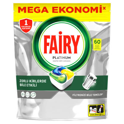 Fairy Platinum Bulaşık Makinesi Deterjanı Kapsülü/Tableti 60 Yıkama Limon Kokulu - 4