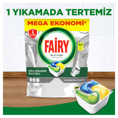 Fairy Platinum Bulaşık Makinesi Deterjanı Kapsülü/Tableti 60 Yıkama Limon Kokulu - 14