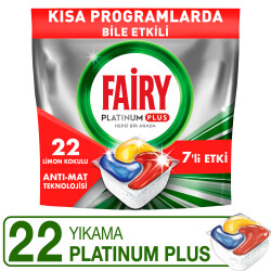 Fairy Platinum Plus Bulaşık Makinesi Deterjanı Kapsülü 22 Yıkama Limon Kokulu - 2