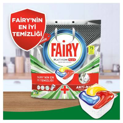 Fairy Platinum Plus Bulaşık Makinesi Deterjanı Kapsülü/Tableti 75 Yıkama Limon Kokulu Özel Tasarım - 5