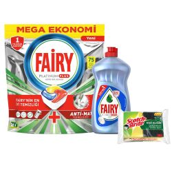 Fairy Platnm Plus 75Yık Blşk Mak Kap+500Ml Hijyn+Sngr Bf Edt - 2