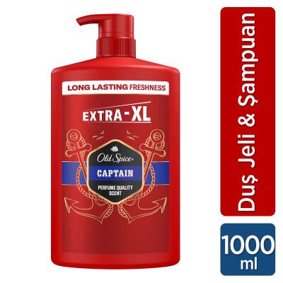 Old Spice Captain Erkek Duş Jeli Ve Şampuan 1000 Ml Xxl Büyük Boy - 1