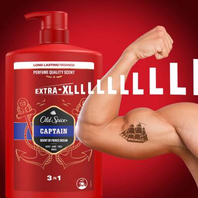 Old Spice Captain Erkek Duş Jeli Ve Şampuan 1000 Ml Xxl Büyük Boy - 8