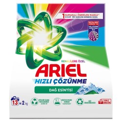 Ariel Dağ Esintisi Renklilere Özel 2 Kg Hızlı Çözünme Toz Çamaşır Deterjanı - 2