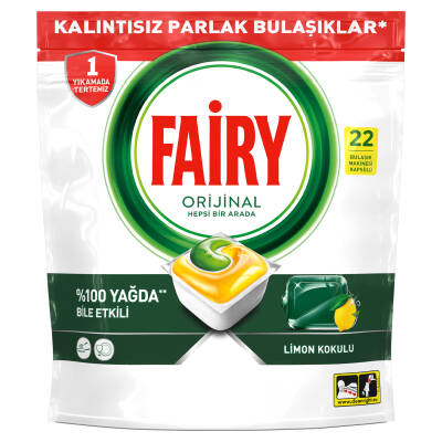 Fairy Hepsi Bir Arada Bulaşık Makinesi Deterjanı Kapsülü/Tableti 22 Yıkama Limon Kokulu - 2