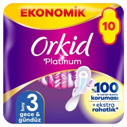 Orkid Platinum Hijyenik Ped Gece Ekonomik Paket 10 Ped - 1