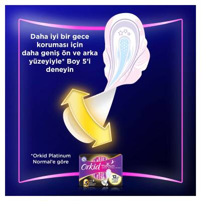 Orkid Platinum Hijyenik Ped Gece Ekonomik Paket 10 Ped - 6