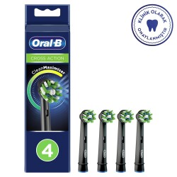 Oral-B Cross Action Şarjlı Diş Fırçası Yedek Başlığı 4'Lü Siyah - 1