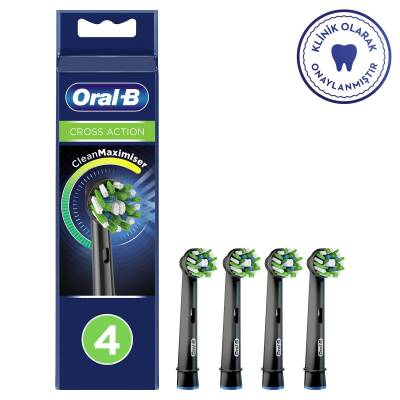 Oral-B Cross Action Şarjlı Diş Fırçası Yedek Başlığı 4'Lü Siyah - 1