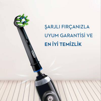 Oral-B Cross Action Şarjlı Diş Fırçası Yedek Başlığı 4'Lü Siyah - 5