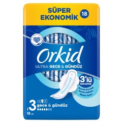 Orkid Ultra Extra Hijyenik Ped Gece Süper Ekonomik Paket 18 Ped - 2