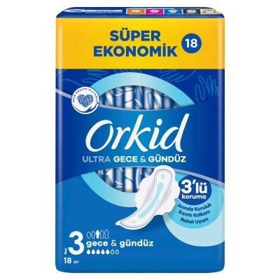 Orkid Ultra Extra Hijyenik Ped Gece Süper Ekonomik Paket 18 Ped - 3