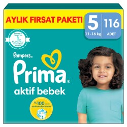 Prima Aktif Bebek, Bebek Bezi 5 Numara, 116 Adet - 1