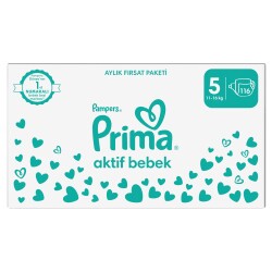 Prima Aktif Bebek, Bebek Bezi 5 Numara, 116 Adet - 2