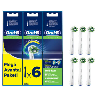 Oral-B Cross Action Şarjlı Diş Fırçası Yedek Başlığı 6’Lı - 1