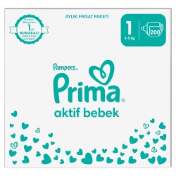 Prima Aktif Bebek, Bebek Bezi 1 Numara, 200 Adet - 2