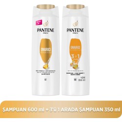 Pantene Pro-V Onarıcı Ve Koruyucu 600 Ml Şampuan + 350 Ml 3’Ü 1 Arada Şampuan - 1