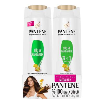 Pantene Doğal Sentez Güç Ve Parlaklık 600 Ml Şampuan + 350 Ml 3’Ü 1 Arada Şampuan - 1