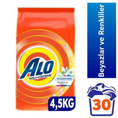 Alo 4,5 Kg Kar Çiçeği Ferahlğı Beyazlar Ve Renkliler Hızlı Çözülme Toz Deterjan - 1