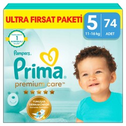 Prima Bebek Bezi Premium Care 5 Numara 74 Adet Ultra Fırsat Paketi - 1