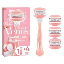 Gillette Venus Comfortglide Spa Breeze Kadın Tıraş Makinesi + 4 Adet Yedek Tıraş Bıçağı - 1